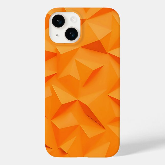 Vibrant Orange Geometric iPhone Case Stylish Matte (Verso)