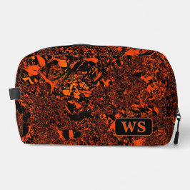 Vibrant Orange Monogram Toiletry Bag 