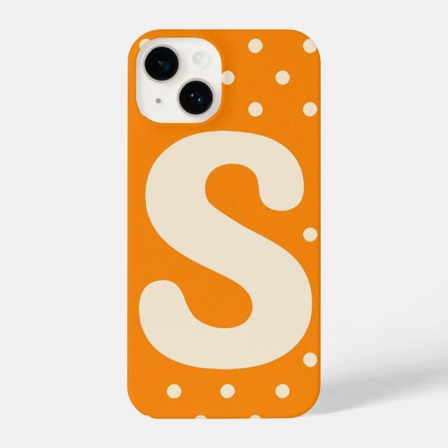 “Vibrant Orange Phone Cover with Bold White trendy (Verso)