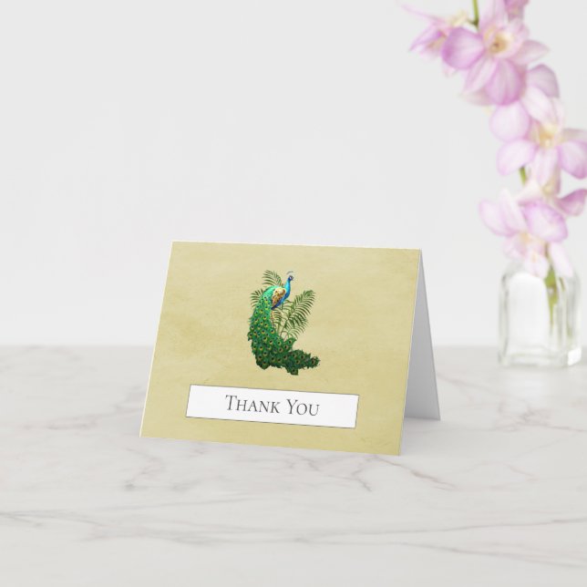 Vibrant Peacock Obrigado | Cartão amarelo (Orquídea)