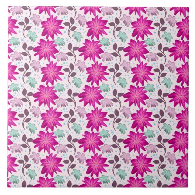 Vibrant Pink Floral Pattern | Bold Modern Flowers  (Frente)