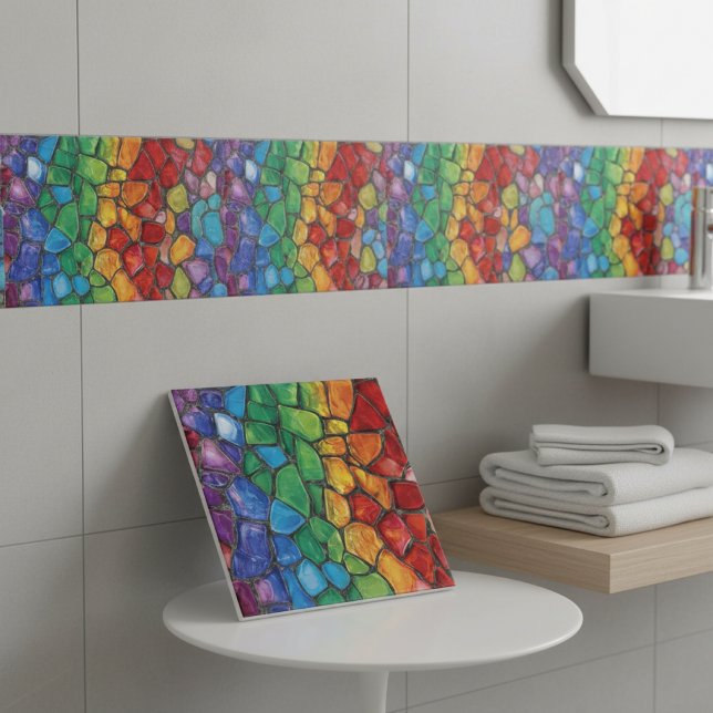 Vibrant Rainbow Pride Glass Mosaic (Criador carregado)