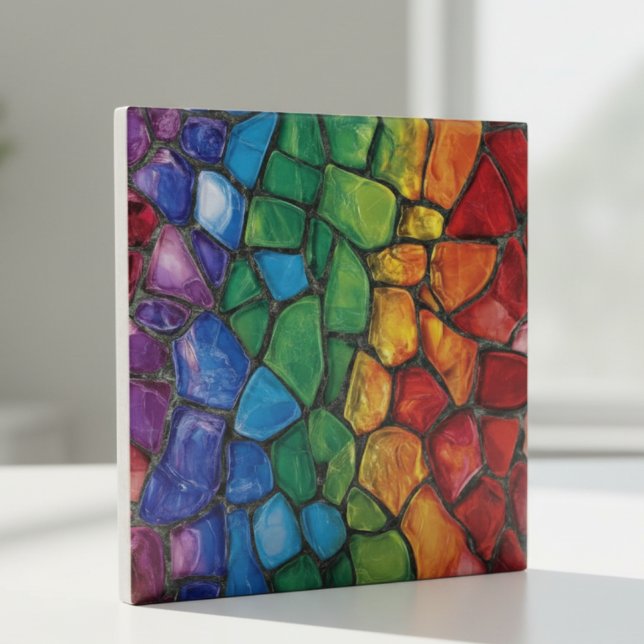 Vibrant Rainbow Pride Glass Mosaic (Criador carregado)