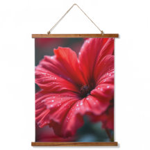 Vibrant Red Flower Macro Botanical Art