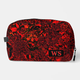 Vibrant Red Monogram Toiletry Bag