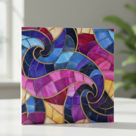 Vibrant Stained Glass Swirl Mosaic
