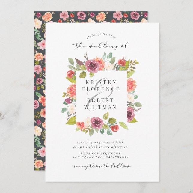 Vibrant Summer Floral | Convite De Casamento (Frente/Verso)