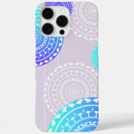 Vibrante Aqua Blue Random Mandala a Rosa