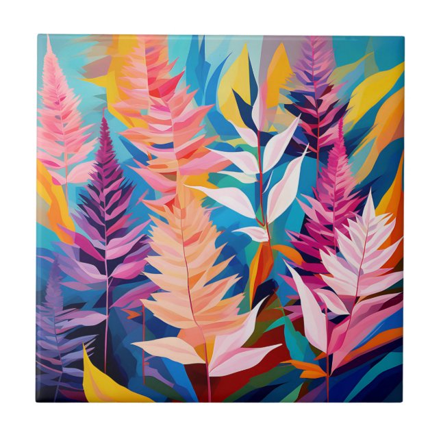 Vibrante Astilbe Floral Geométrico (Frente)