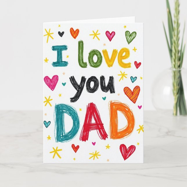 Vibrante Cartão de Eu Te Amo Papai (Frente)