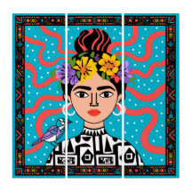 Vibrante Frida Kahlo Conjunto de 3 Telas - Boho Me