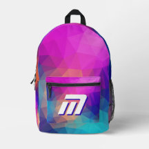 Vibrante Mochila Esportiva com Monograma Geométric
