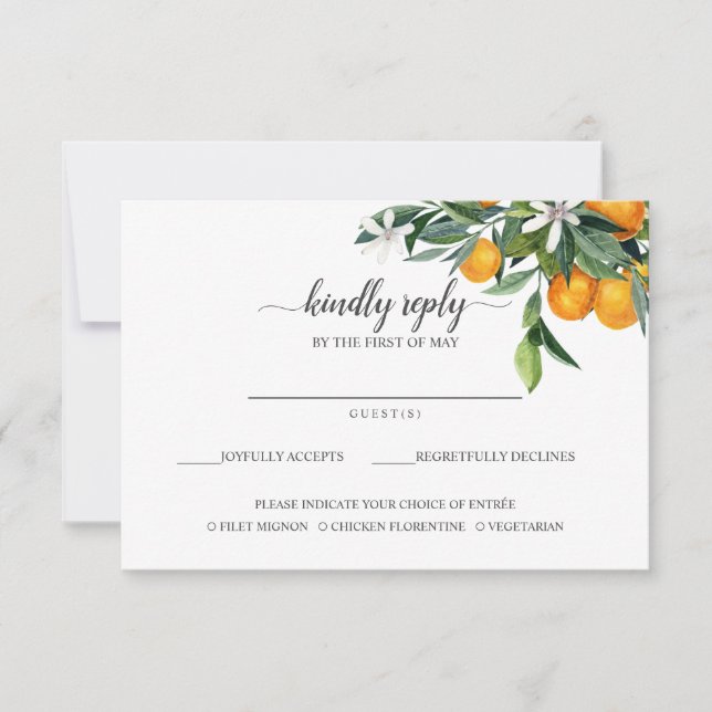 Vibrante Tangerina Citrus Orange RSVP (Frente)