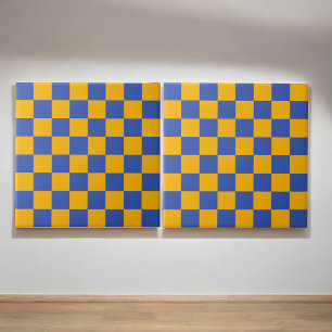 Vibrante Verificado com Azul Negrito e Amarelo Ret