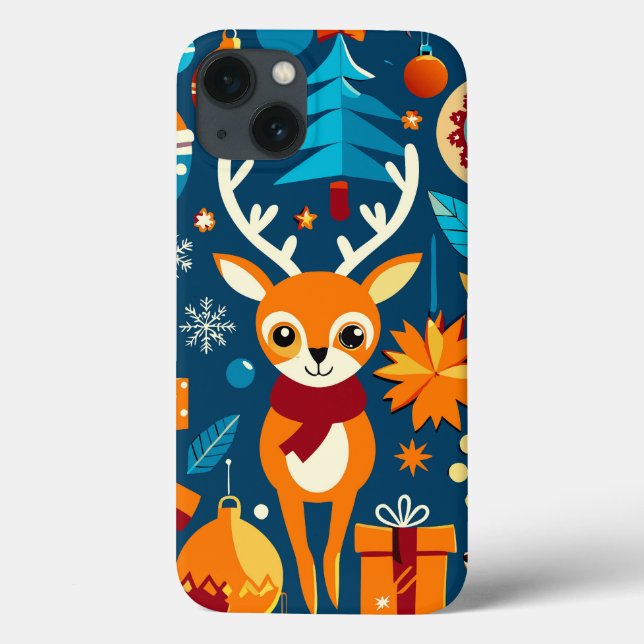 Vibrantes Veados Mágicos de Feriado 🎁✨ Inverno Fe (Verso)
