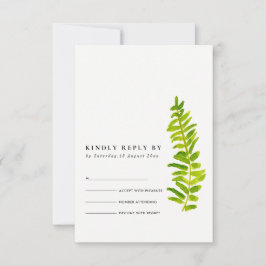 VIBREN GREEN DOURADO WATERCOLOR FERN FOLIAGE RSVP