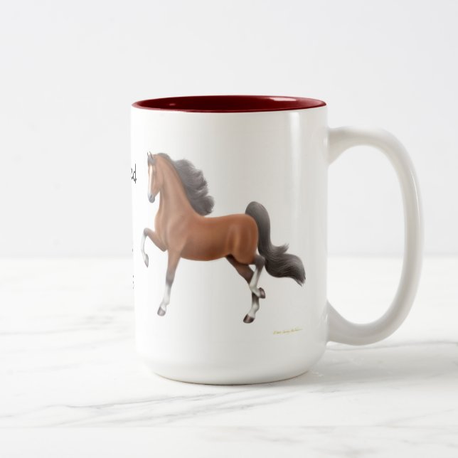 Viciado ao cavalo mostra a caneca de Gaited (Direita)