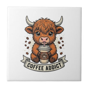 Viciado em Café Vaca das Terras Altas Fofo Gravura