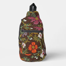 Victorian Botanical Drawing Floral Accessory Pouch