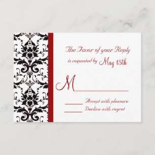 Victorian Damask Black White Stripe RSVP