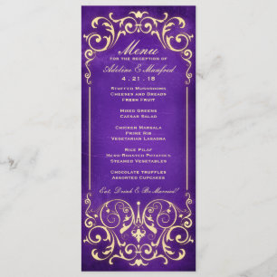 Victorian de Nouveau: Menu do casamento do ouro &