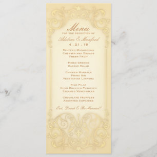 Victorian de Nouveau: Menu Wedding do rico pálido