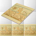 Victorian Era Art Nouveau Floral Scroll Frieze<br><div class="desc">Esta é uma impressão de uma antiga era vitoriana,  digitalmente melhorada. 1890 Roteiro de Nouveau bronze e padrão de frisagem de flores grandes.</div>