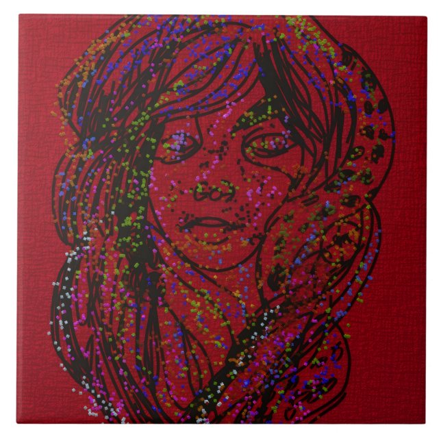 Victorian Era Dreamer Girl Ceramic Tile (Frente)