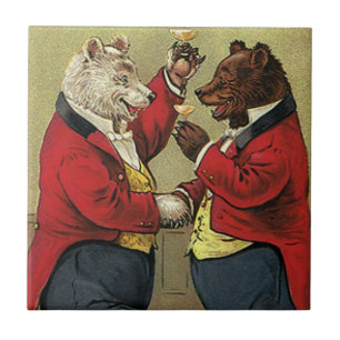 Victorian feliz, ursos alegres, dançando do