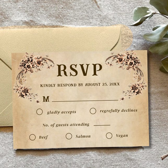 Victorian Floral Wedding RSVP (Criador carregado)