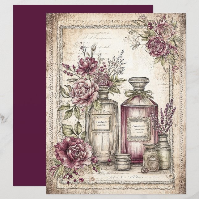 Victorian & Lace Scrapbook Paper  (Frente/Verso)