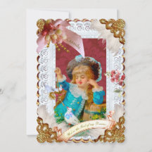Victorian 'Lovey Dovey' Dresden-style Card