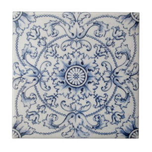 Victorian Transferware do azulejo do vintage na