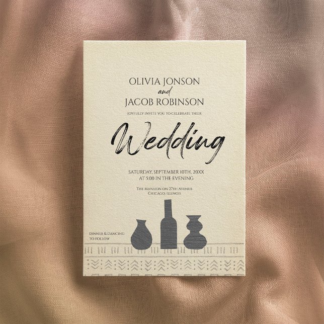 vida abstrato | Convite para o casamento de Boho (Criador carregado)