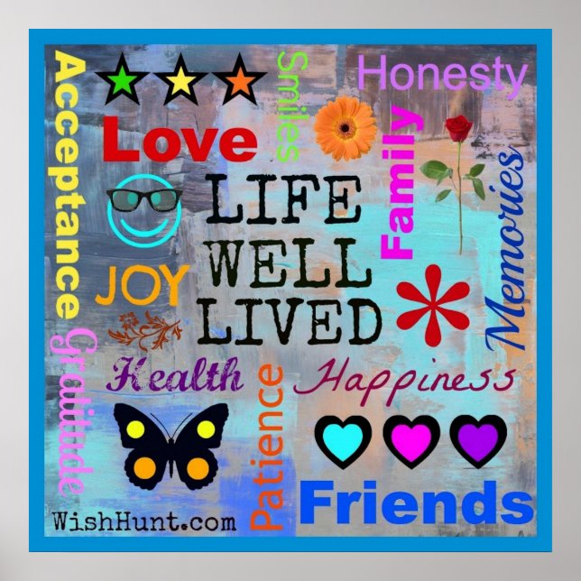 Vida bem viva, Poster Inspiracional por WishHunt (Frente)