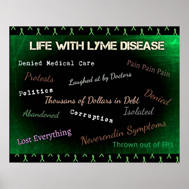 Vida com Poster de doença de Lyme (Frente)