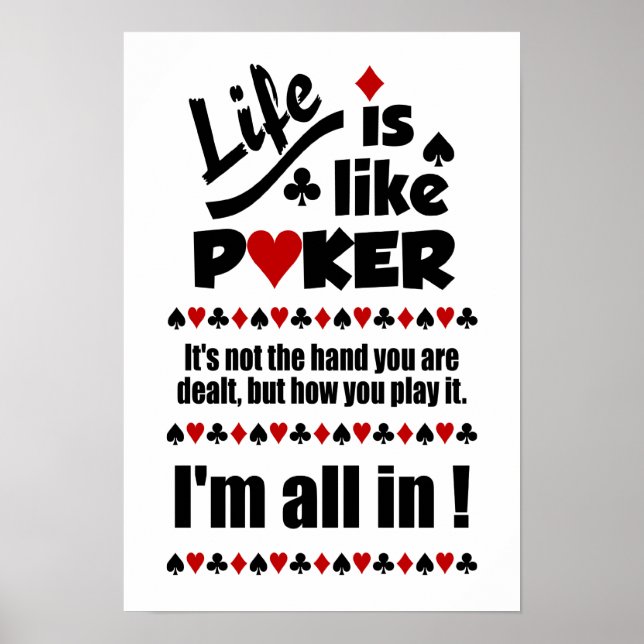 VIDA COMO poster DE POKER (Frente)