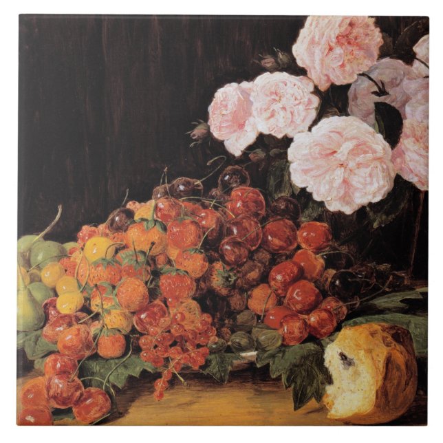 Vida Contínua com Rosas, Morangos e Pão (Frente)