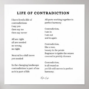 Vida da contradição poema de encorajamento poster