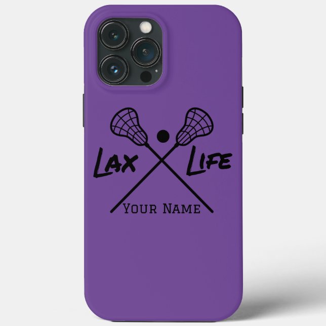 Vida de LAX Roxo Personalizado (Lacrosse) (Verso)