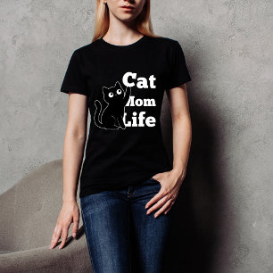 Vida de Mãe de Gato Design de Gato Preto Fofo