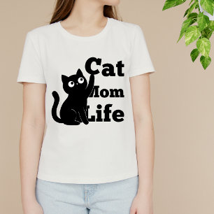 Vida de Mãe de Gato Design de Gato Preto Fofo