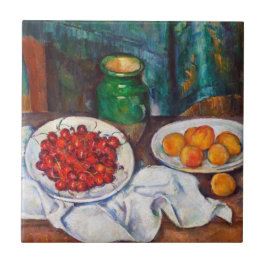 Vida de Paul Cezanne ainda com cerejas e pêssegos