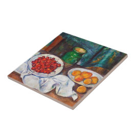 Vida de Paul Cezanne ainda com cerejas e pêssegos