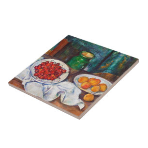 Vida de Paul Cezanne ainda com cerejas e pêssegos