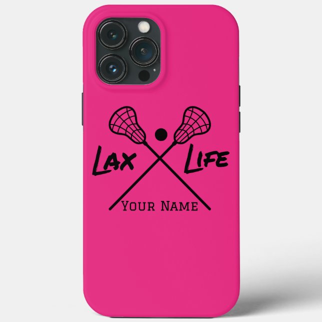Vida do Lacrosse (Lacrosse) rosa personalizado (Verso)