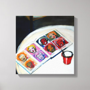 Vida estática com Canvas de Livro e Mug Vermelha