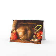 Vida Estática com Cartão de Ação de Graças de Pump