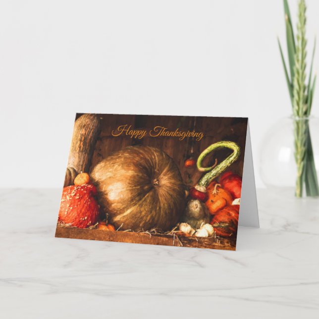 Vida Estática com Cartão de Ação de Graças de Pump (Frente)