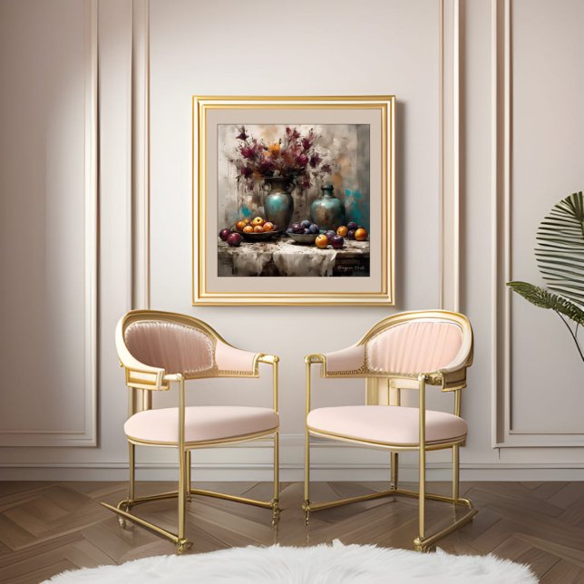 Vida Estática com Flores e Ameixas - Impressão (Criador carregado)